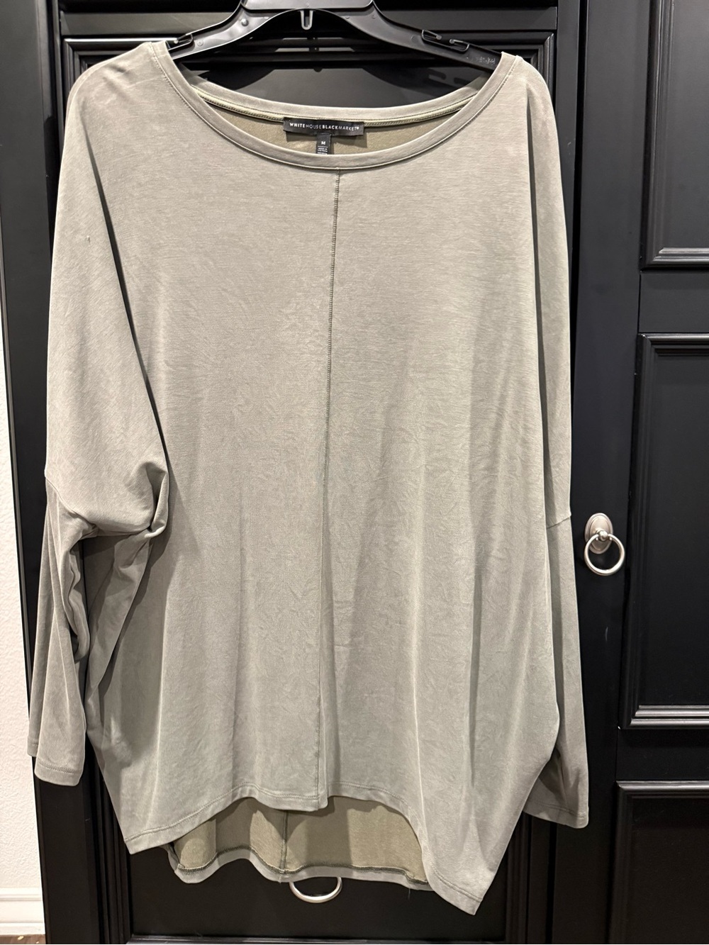 White House Black Market Sage Green Long Sleeve Tunic Top